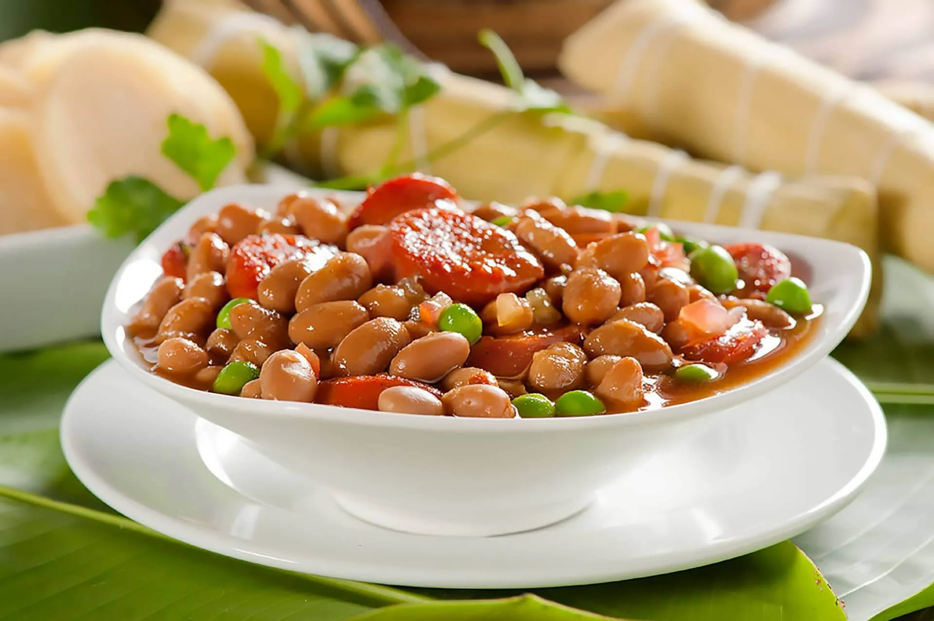 Frijoles Blancos - Frijoles con chorizo - Chorizo cunit - Frijoles