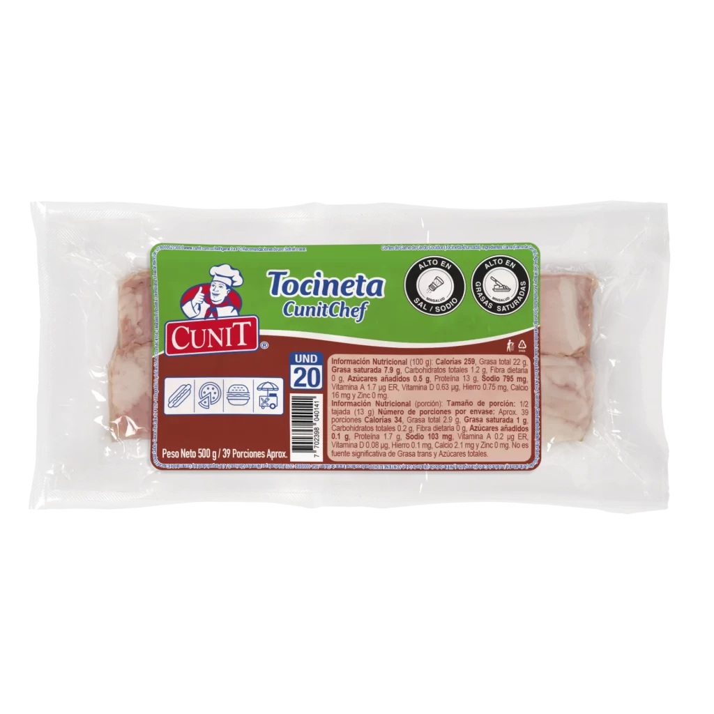 Tocineta - Tocineta de cerdo - Tocineta Precio - Tocineta Cunit Chef 500g